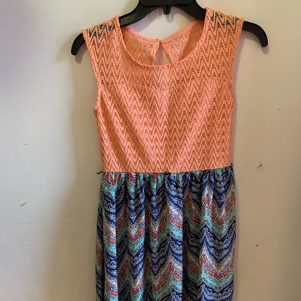 Youth Orange Lace Bohemian Dress